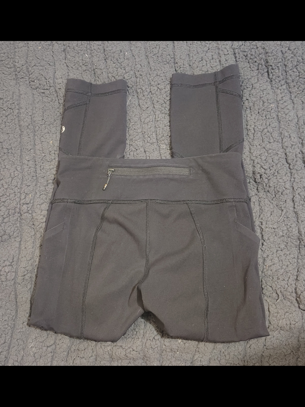 lululemon athletica Black Performance Leggings with Rear Zip Pocket